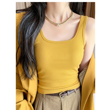 Áo 3 lỗ nữ cuộn cổ vuông dáng ngắn xinh sexy - Giá chỉ 56.800₫, giảm mạnh 3