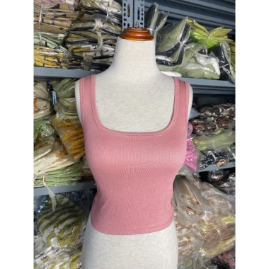 Áo 3 lỗ nữ cuộn cổ vuông dáng ngắn xinh sexy - Giá chỉ 56.800₫, giảm mạnh 8