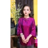 Áo bà ba cổ Tết tơ tằm cao cấp tay lỡ khoá sau, màu độc lạ sang trọng - 550k 6