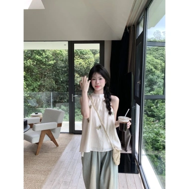Áo Ba Chiều Bướm Voan Cổ Treo Che Bụng Rộng Rãi, Hở Vai Không Tay - Giá 250k