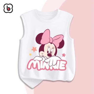 Áo ba lỗ bé gái BabyloveGO thun cotton mềm nhẹ thoáng mát, in chuột Mickey - 89.000₫