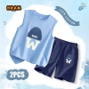Áo ba lỗ bé trai mùa hè 100% cotton mềm mại thoáng khí in mũ Giá chỉ 226.800 VND