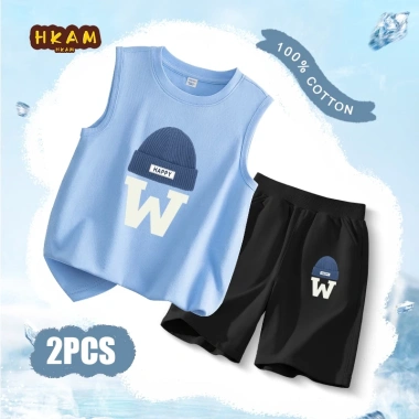 Áo ba lỗ bé trai mùa hè 100% cotton mềm mại thoáng khí in mũ Giá chỉ 226.800 VND 9