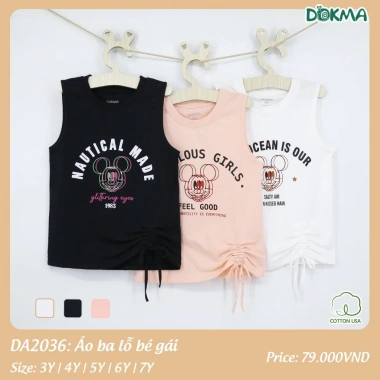 Áo Ba Lỗ Dokma Bé Gái 11-25kg Thoáng Mát - Giá chỉ 75.000đ, giảm từ 92.250đ 3 Áo Ba Lỗ Dokma Bé Gái 11-25kg Thoáng Mát - Giá chỉ 75.000đ, giảm từ 92.250đ 3