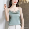 Áo ba lỗ nữ không tay vải sa tanh viền ren mùa hè – Ngoại cỡ sành điệu, phù hợp bộ com lê, giá 166.723₫ 2