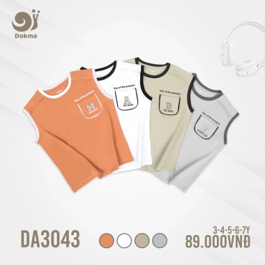 Áo ba lỗ sát nách bé trai 11-25kg in hình động vật thời trang Dokma Giá ưu đãi 89.000₫ 8