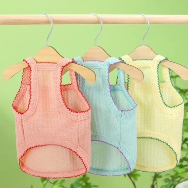 Áo ba lỗ sọc mỏng thoáng khí cho chó mèo - Mùa hè giá ưu đãi 187,583₫