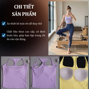 Áo Ba Lỗ Thun Lạnh Co Giãn Nữ - Thấm Hút Mồ Hôi, Tập Gym & Yoga Tại Nhà Nhiên A17