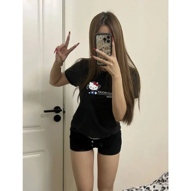 Áo baby tee mèo dễ thương cổ tròn tay ngắn cotton co giãn 2 màu - BST Local Brand RTOML Giá 59k