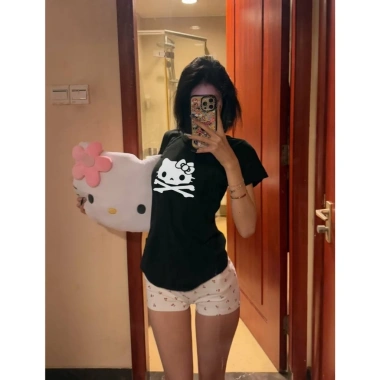 Áo baby tee mèo dễ thương cổ tròn tay ngắn cotton co giãn 2 màu - BST Local Brand RTOML Giá 59k