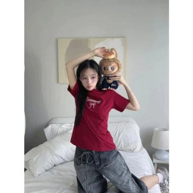 Áo Baby Tee Nữ Ôm Body Họa Tiết Nơ Cotton Co Giãn Hai Chiều Gợi Cảm, Phong Cách Quyến Rũ – Giá 59.000đ 2