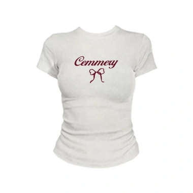 Áo Baby Tee Nữ Ôm Body Họa Tiết Nơ Cotton Co Giãn Hai Chiều Gợi Cảm, Phong Cách Quyến Rũ – Giá 59.000đ 4