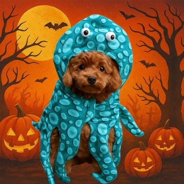 Áo bạch tuộc Halloween cho mèo chó, mũ dày dặn dễ mặc - Giá ưu đãi 382.791 VND