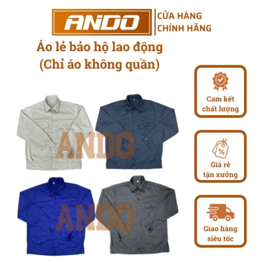Áo bảo hộ lao động Ando vải kaki 2/1 màu trơn - Giá chỉ 79.000đ