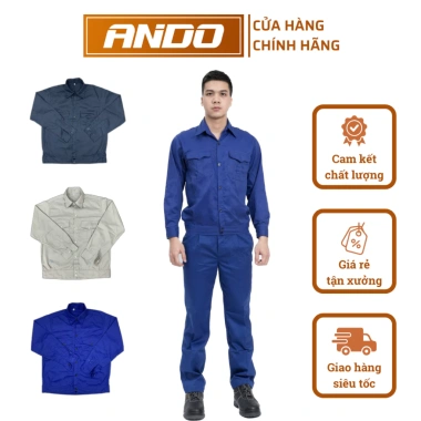Áo bảo hộ lao động Ando vải kaki 2/1 màu trơn - Giá chỉ 79.000đ