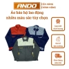 Áo bảo hộ lao động Ando vải kaki 3/1 may kỹ, áo lẻ phối màu - Giá ưu đãi 100k