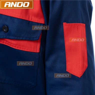 Áo bảo hộ lao động Ando vải kaki 3/1 may kỹ, áo lẻ phối màu - Giá ưu đãi 100k