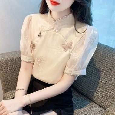 Áo Barong Filipiniana Hiện Đại Cổ Đứng Thêu Hạt - Phong Cách Châu Á Mùa Hè 2.025 Áo Barong Filipiniana Hiện Đại Cổ Đứng Thêu Hạt - Phong Cách Châu Á Mùa Hè 2.025