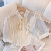 Áo Barong Hiện Đại Thêu Cổ Voan - Phong Cách Châu Á, Áo Khoác Chống Nắng Mùa Hè 3