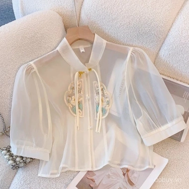Áo Barong Hiện Đại Thêu Cổ Voan - Phong Cách Châu Á, Áo Khoác Chống Nắng Mùa Hè 3 Áo Barong Hiện Đại Thêu Cổ Voan - Phong Cách Châu Á, Áo Khoác Chống Nắng Mùa Hè 3