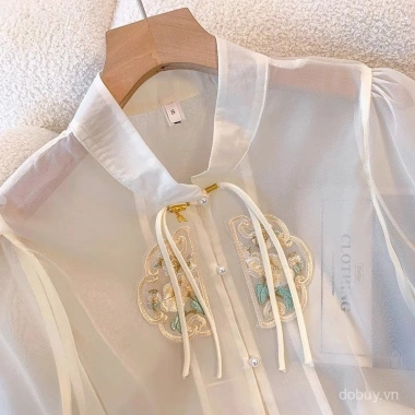 Áo Barong Hiện Đại Thêu Cổ Voan - Phong Cách Châu Á, Áo Khoác Chống Nắng Mùa Hè 4 Áo Barong Hiện Đại Thêu Cổ Voan - Phong Cách Châu Á, Áo Khoác Chống Nắng Mùa Hè 4