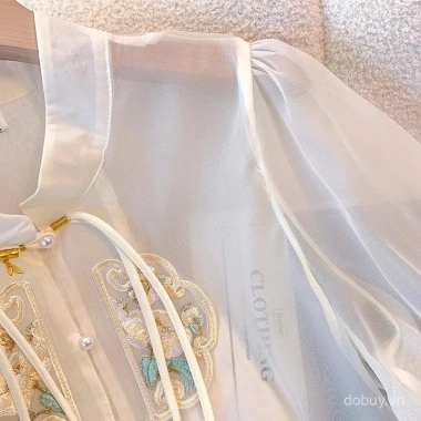 Áo Barong Hiện Đại Thêu Cổ Voan - Phong Cách Châu Á, Áo Khoác Chống Nắng Mùa Hè 5 Áo Barong Hiện Đại Thêu Cổ Voan - Phong Cách Châu Á, Áo Khoác Chống Nắng Mùa Hè 5