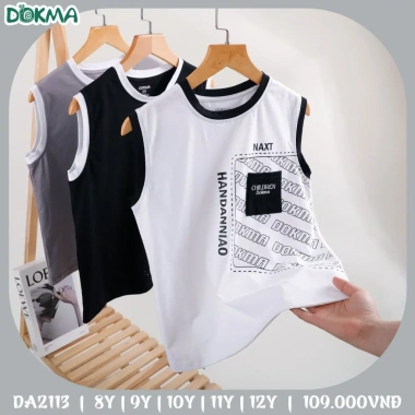 Áo bé trai Dokma cotton sát nách ba lỗ 25‑42kg (8‑12 tuổi) giá ưu đãi 105.000đ 6