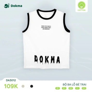 Áo bé trai Dokma cotton sát nách ba lỗ 25‑42kg (8‑12 tuổi) giá ưu đãi 105.000đ 8