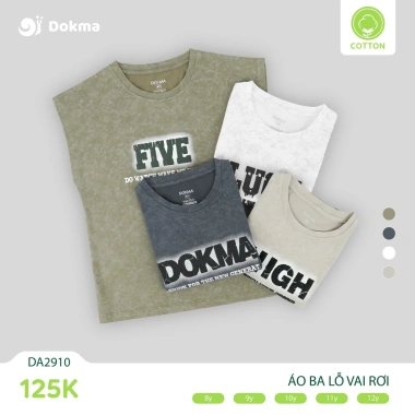 Áo bé trai Dokma cotton sát nách ba lỗ 25‑42kg (8‑12 tuổi) giá ưu đãi 105.000đ 9