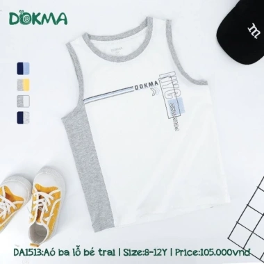 Áo bé trai Dokma cotton sát nách ba lỗ 25‑42kg (8‑12 tuổi) giá ưu đãi 105.000đ 10