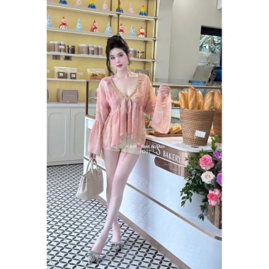 Áo bèo cổ viền đá siêu xinh – Đi chơi, đi làm sang chảnh, xinh đẹp 330.000₫ 2