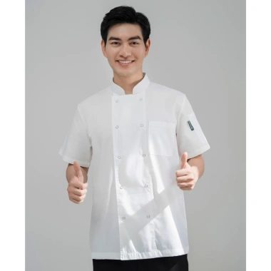 Áo Bếp Ngắn Tay Cúc Bấm Lưới Sau Lưng - CHEF X Kitchen Uniform Giá 198.000₫