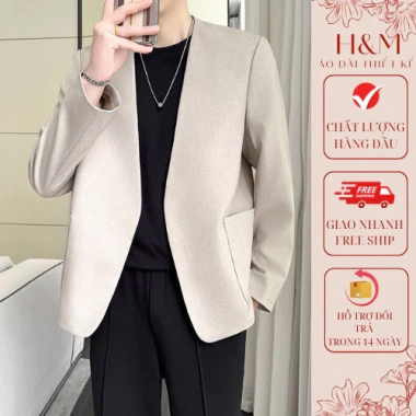 Áo Blaze Nam Không Cổ - Vest Hàn Quốc Sang Trọng Cao Cấp, Giá Giảm 416.790₫