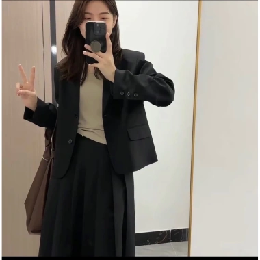 Áo Blazer 2 lớp phong cách Hàn Quốc, túi áo đẹp, size XS-M, sẵn hàng, giảm giá 4