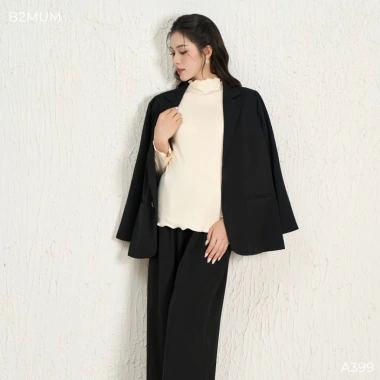 Áo Blazer Bầu Dài Tay Dáng Suông Công Sở Thanh Lịch - Dễ Phối Đồ, Phù Hợp Mặc Bầu & Sau Sinh, Giá Ưu Đãi 586k 5