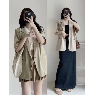 Áo Blazer Cộc Tay Dáng Rộng Chất Mát - Giảm Giá Đến 139k Thời Trang Nam