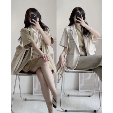 Áo Blazer Cộc Tay Dáng Rộng Chất Mát - Giảm Giá Đến 139k Thời Trang Nam