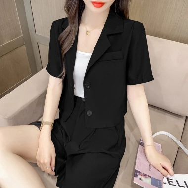 Áo Blazer Croptop Nữ Dáng Ngắn Mùa Hè 2 Khuy Chất Tuyết Mưa Cao Cấp Hàn Quốc Giá 169k