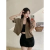Áo Blazer Croptop Nữ Dáng Ngắn Mùa Hè 2 Khuy Chất Tuyết Mưa Cao Cấp Hàn Quốc Giá 169k 7