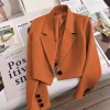 Áo blazer croptop nữ ngắn dài tay, đệm vai 2 lớp, lót lụa tôn Hàn Quốc - 179.000₫ 7