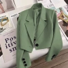 Áo blazer croptop nữ ngắn dài tay, đệm vai 2 lớp, lót lụa tôn Hàn Quốc - 179.000₫ 8