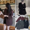 Áo blazer dạ cúc đồng trần trám bên trong kèm belt - Giá chỉ 850.000đ, giảm 15%