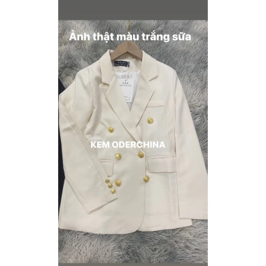 Áo Blazer Dài Cúc Đồng 2 Lớp Đệm Vai Nữ Cao Cấp - Giá 229k Giảm Đặc Biệt 9