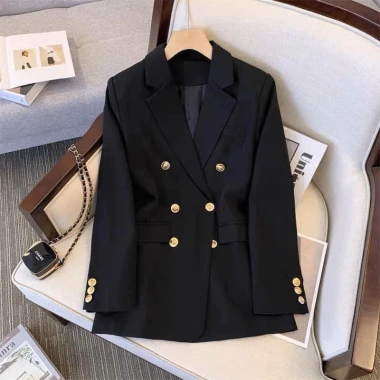 Áo Blazer Dài Cúc Đồng 2 Lớp Đệm Vai Nữ Cao Cấp - Giá 229k Giảm Đặc Biệt 10