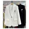 Áo blazer dài phong cách Hàn Quốc thêu logo ngực, áo vest thời thượng - Giá chỉ 349.000đ