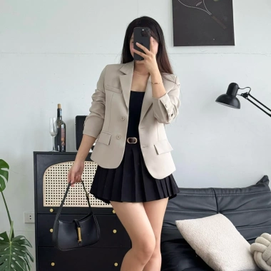 Áo Blazer Dài Tay BL4 Dáng Vừa, Đệm Vai, Túi Thật - Giảm Đến 340k, Giá Gốc 411k