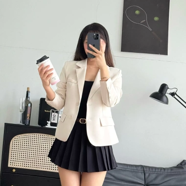 Áo Blazer Dài Tay BL4 Dáng Vừa, Đệm Vai, Túi Thật - Giảm Đến 340k, Giá Gốc 411k