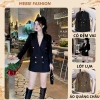 Áo blazer dài tay nữ Hàn Quốc, vest đệm vai, lót lụa, 6 cúc vàng - 199.000₫