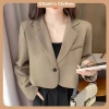 Áo Blazer Form Ngắn Nữ Hàn Quốc 2 Màu Chân Bo Tròn - Hot 2.024, FREE SHIP, Giá 216k 2