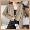 Áo Blazer Form Ngắn Nữ Hàn Quốc 2 Màu Chân Bo Tròn - Hot 2.024, FREE SHIP, Giá 216k 4